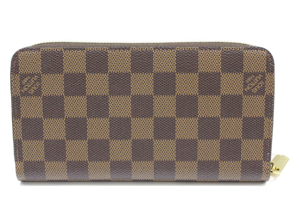 Louis Vuitton Damier Long Zippy Brown Leather Wallet